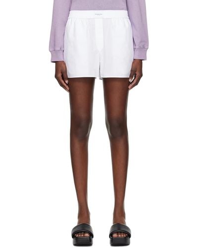 T By Alexander Wang White Button-fly Shorts