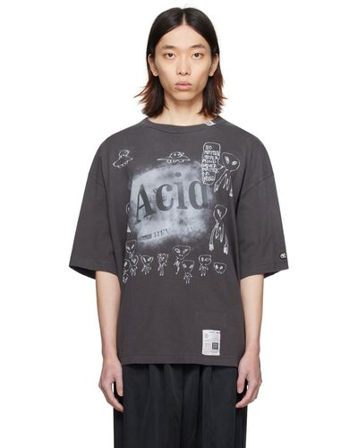 Maison Mihara Yasuhiro T-shirt 'acid' gris - Noir