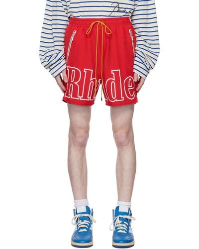 Rhude Printed Shorts - Red