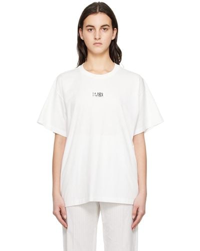 MM6 by Maison Martin Margiela T-shirt blanc à écusson à logo
