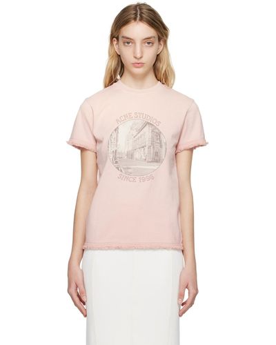 Acne Studios T-shirt rose à image imprimée