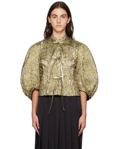 Simone Rocha Gold Fitted Jacket - Multicolour