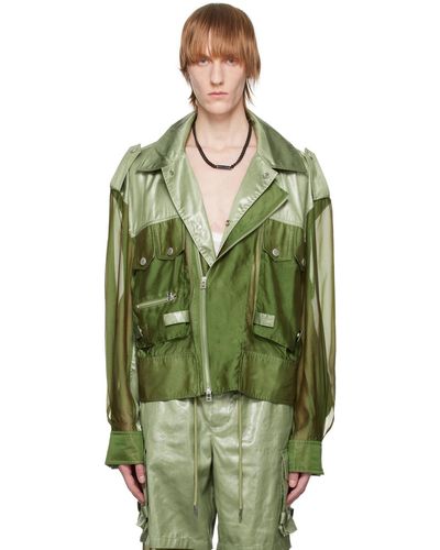 Feng Chen Wang Panelled Jacket - Green