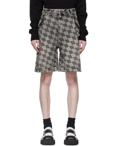 Adererror Grey Tenit Denim Shorts - Black