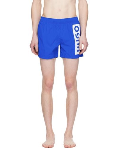 HUGO Blue Printed Swim Shorts