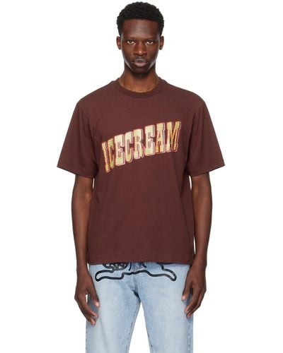 ICECREAM T-shirt brun à logo casino - Rouge