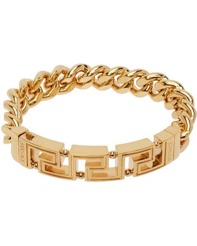 Versace Bracelet-chainette doré à motif à clé grecque - Métallisé