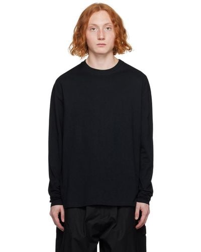 Lownn Crewneck Long Sleeve T-shirt - Black