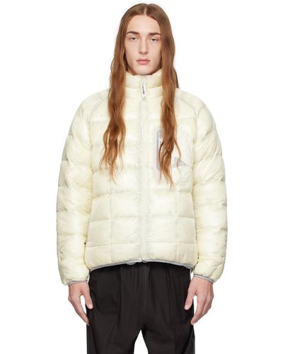 and wander Off-white Diamond Stitch Packable Down Jacket - Black