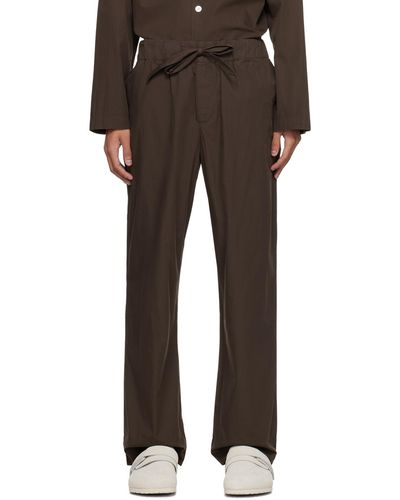 Tekla Pantalon de pyjama brun à cordon coulissant - Noir
