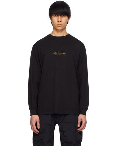 Maharishi Embroide Long Sleeve T-shirt - Black