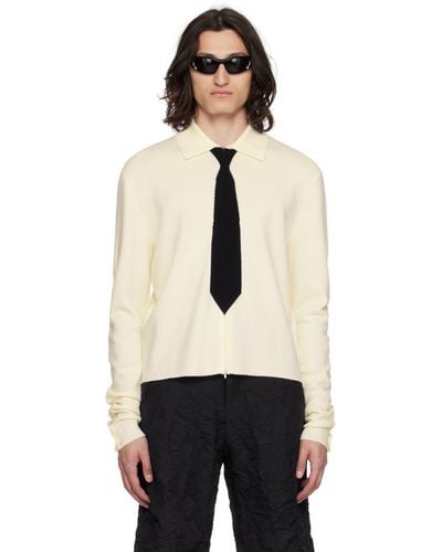 Spencer Badu ホワイト Uniform ニットポロシャツ - ブラック