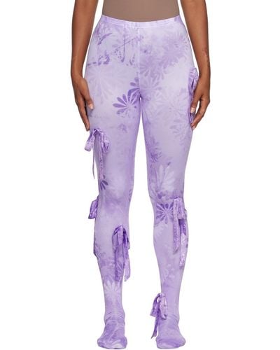 Collina Strada Butterfly Bow leggings - Purple