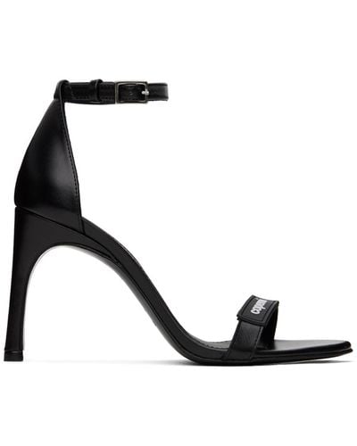 Coperni Skinny Strap Logo Heeled Sandals - Black