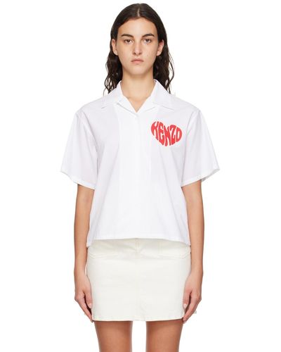 KENZO Chemise blanche à images à logo - paris