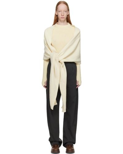 Lemaire Off-white Wrap Scarf - Black