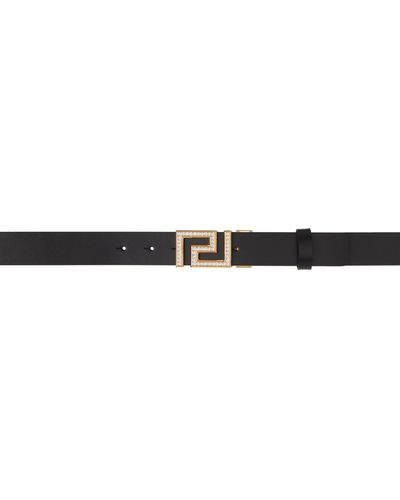 Versace Black & Navy Greca Reversible Belt