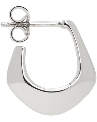 Lemaire Silver Mini Drop Single Earring - White