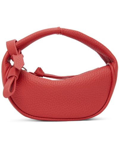 BY FAR Pink Micro Cush Top Handle Bag - Red