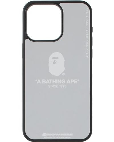 A Bathing Ape Mirror Iphone 15 Pro Plus Case - Black