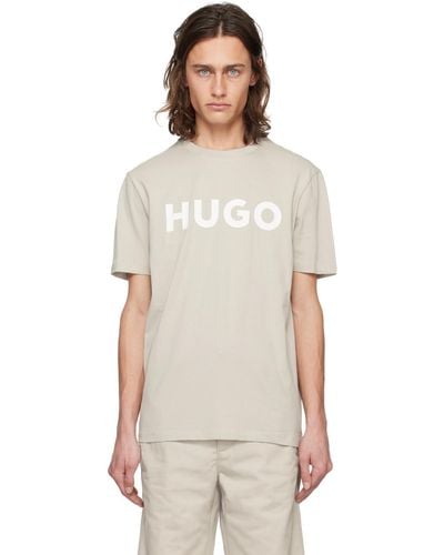 HUGO グレー ボンディングロゴ Tシャツ - マルチカラー