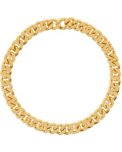 Balenciaga Gold Chain Logo Necklace - Metallic