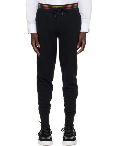 Paul Smith Pantalon de survêtement noir à rayures artist