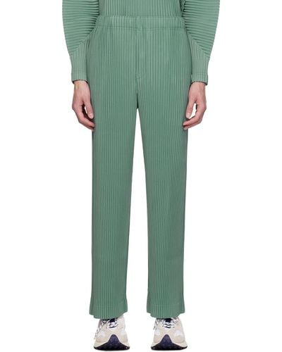 Homme Plissé Issey Miyake Homme Plissé Issey Miyake Green Monthly Colour August Trousers