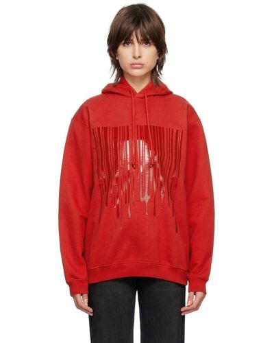 VTMNTS Dripping Barcode Hoodie - Red