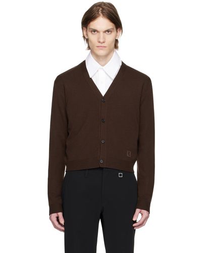 WOOYOUNGMI Brown Cropped Cardigan - Black