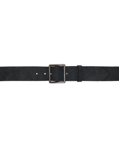RRL Distressed Leather Belt - Black