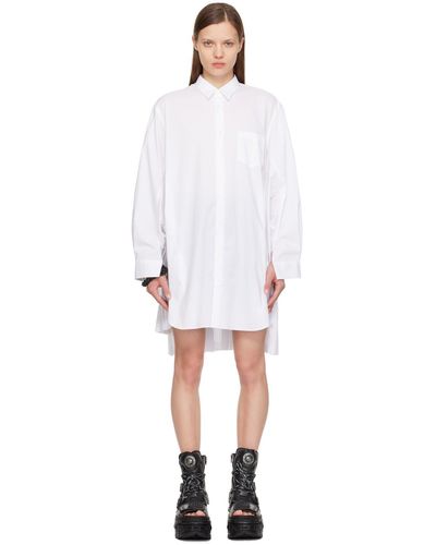 Junya Watanabe Robe courte blanche à plis - Noir