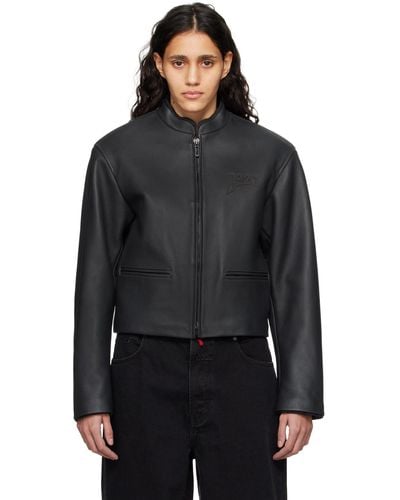 032c Attrition Leather Jacket - Black
