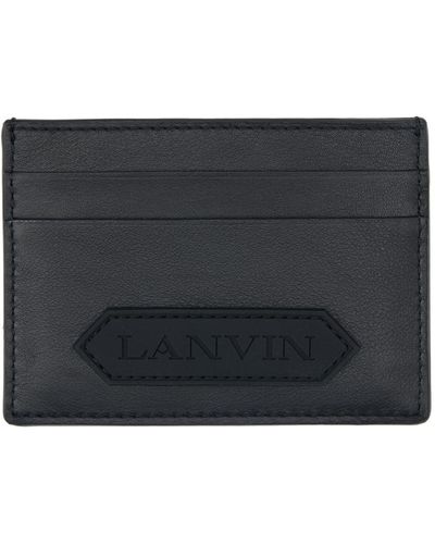 Lanvin Porte-cartes noir à écusson