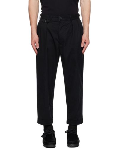 Beams Plus Pantalon noir à plis