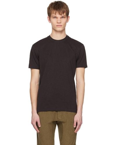 Tom Ford ブラウン クルーネックtシャツ - ブラック