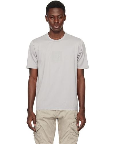C.P. Company T-shirt gris à écusson à logo - metropolis series - Multicolore