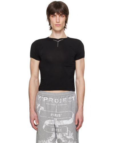 Y. Project T-shirt noir à col en v