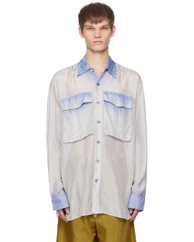 Dries Van Noten Blue Oversized Shirt - Multicolour