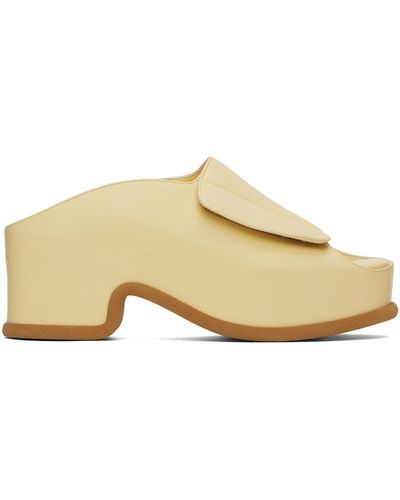 Dries Van Noten Yellow Block Heeled Sandals - Black