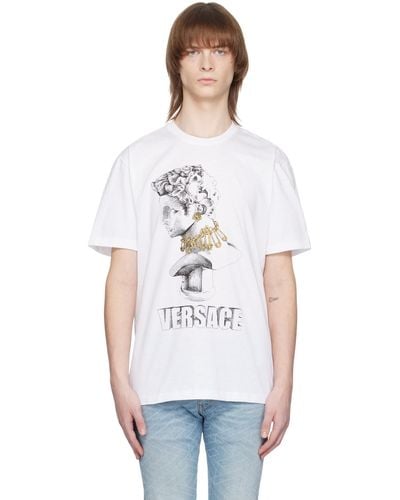 Versace ホワイト プリントtシャツ