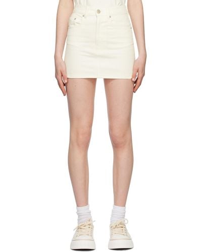 Ami Paris White Five-pocket Denim Miniskirt - Black
