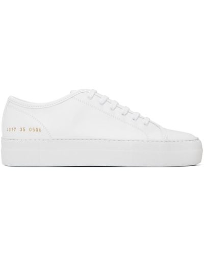 Common Projects White Tournament Super Low Trainers - Black