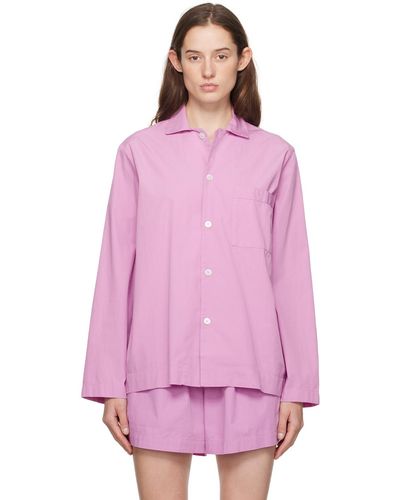 Tekla Chemise de pyjama à manches longues mauve - Rose
