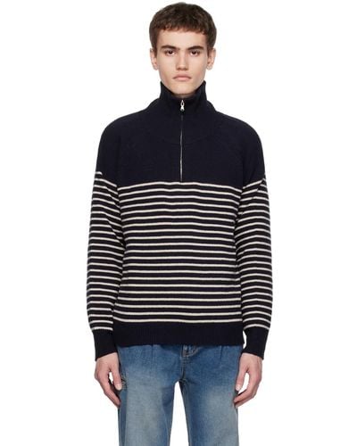 DUNST Striped Sweater - Black