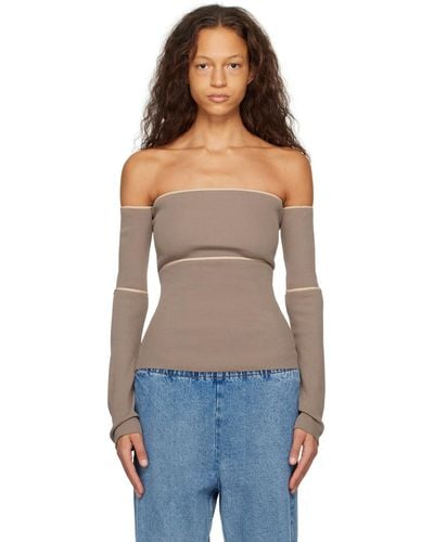 MM6 by Maison Martin Margiela Off-the-shoulder Blouse - Blue