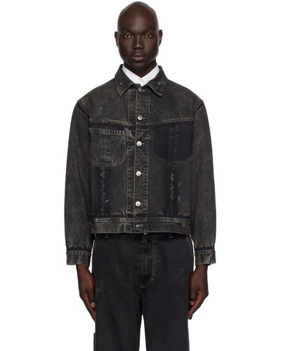 Maison Margiela Black Paint Denim Jacket