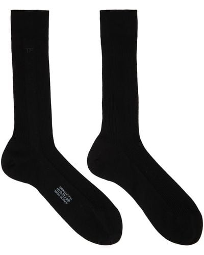 Tom Ford Embroidered Socks - Black