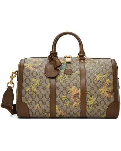 Gucci Brown gg Carnation Print Duffle Bag