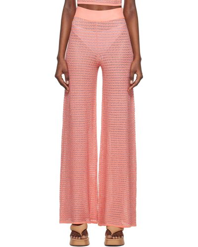 REMAIN Birger Christensen Orange Striped Lounge Trousers - Pink